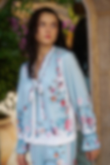 Jade Crinkle Chiffon Printed Blouse by Ranna Gill at Pernia's Pop Up Shop