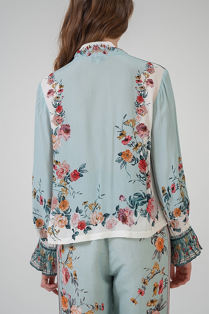 Jade Crinkle Chiffon Printed Blouse by Ranna Gill at Pernia's Pop Up Shop