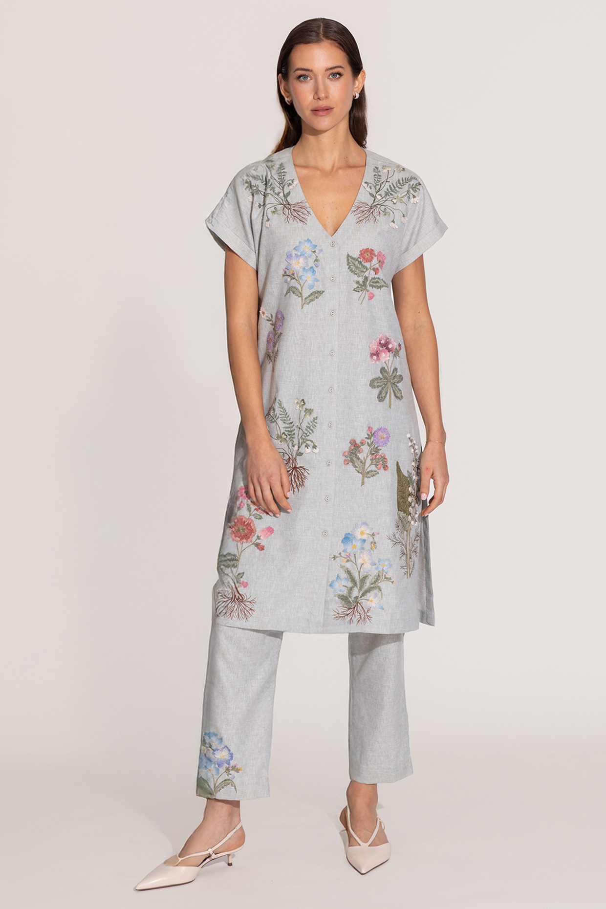 Green Poly Flex Tunic Set by Ranna Gill at Pernia's Pop Up Shop