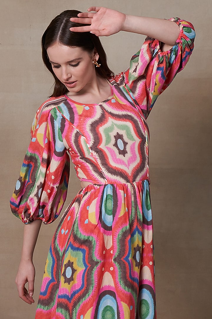chinese dress ladies Petal Picnic Floral Linen-Blend Midi Dress  Impressions Online Boutique