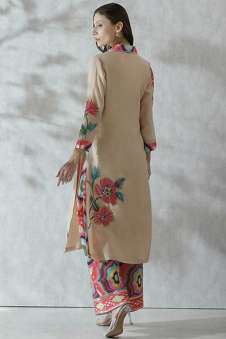 Multi-Colored Cotton Silk Embroidered Tunic by Ranna Gill at Pernia's Pop Up Shop
