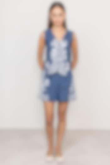 Blue Denim Waistcoat by Ranna Gill at Pernia's Pop Up Shop