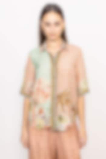 Multi-Colored Linen Viscose Printed Shirt by Ranna Gill at Pernia's Pop Up Shop