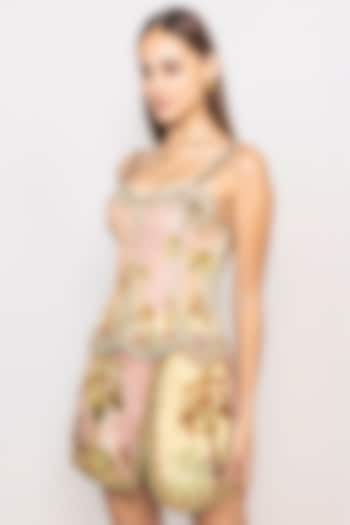 Multi-Colored Linen Viscose Printed Wrap-Style Skorts by Ranna Gill at Pernia's Pop Up Shop