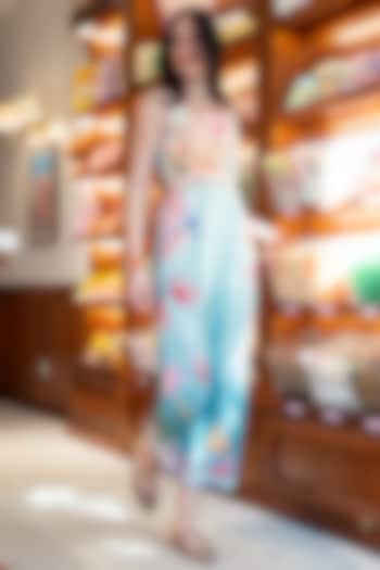 Multi-Colored Linen Viscose Wide-Leg Jumpsuit by Ranna Gill at Pernia's Pop Up Shop