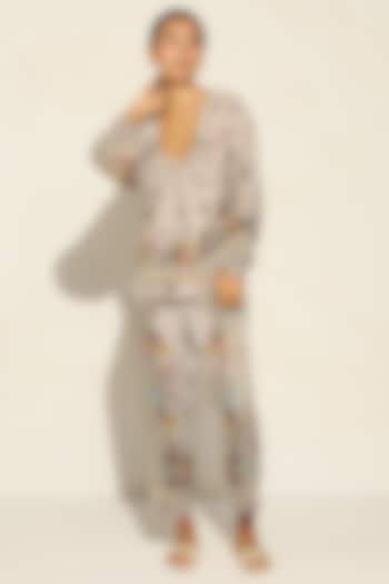 Multi-Colored Satin Modal Printed Pants by Ranna Gill at Pernia's Pop Up Shop