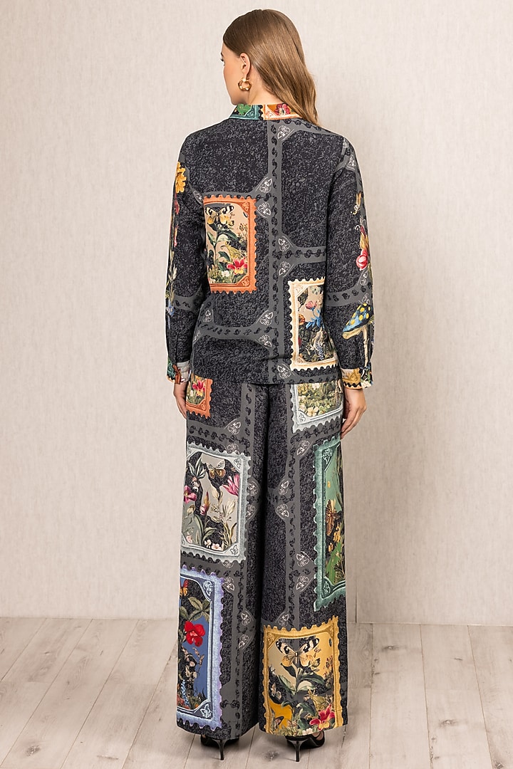 Multi-Colored Linen Viscose Floral Printed Shirt by Ranna Gill at Pernia's Pop Up Shop
