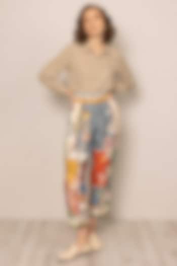 Sand-Colored Georgette Shirt by Ranna Gill at Pernia's Pop Up Shop
