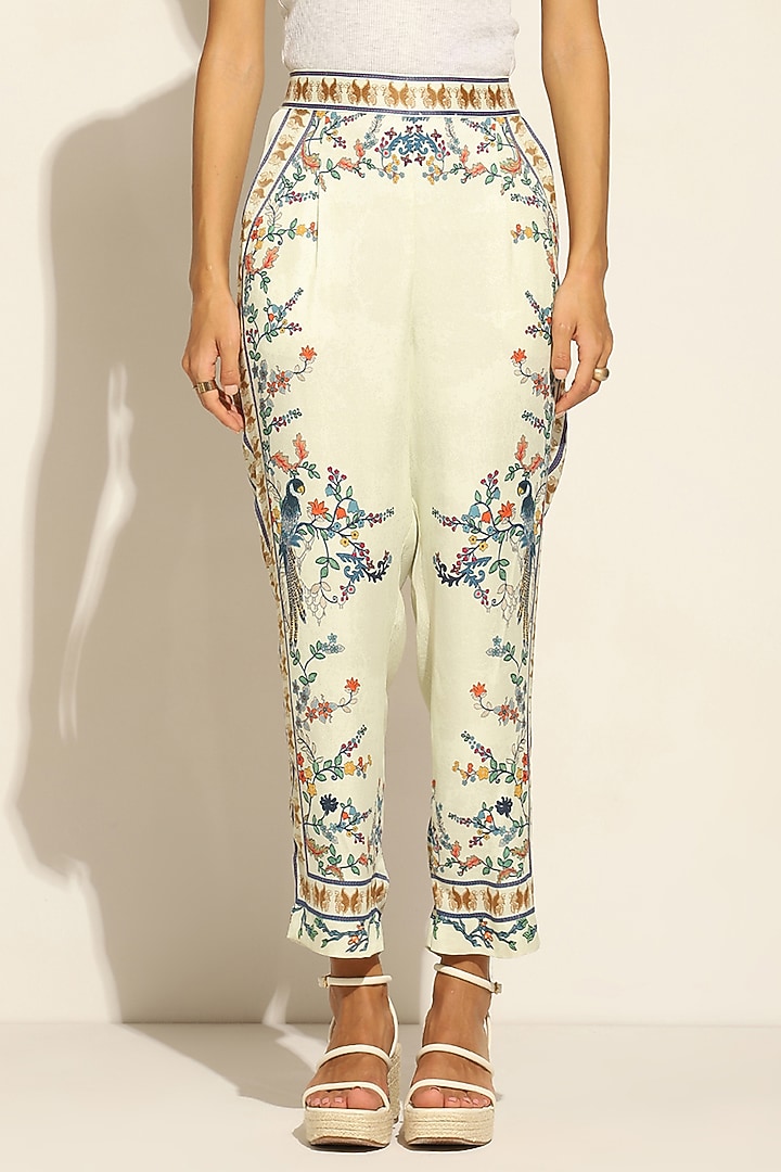 Multi-Colored Satin Modal Printed Pants by Ranna Gill at Pernia's Pop Up Shop