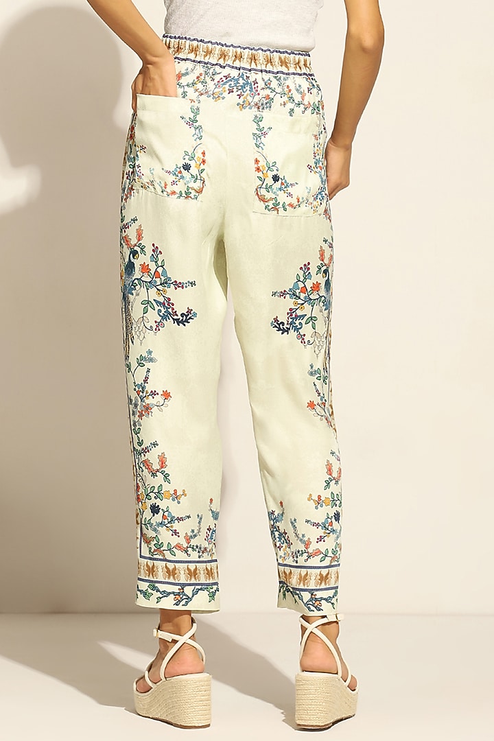 Multi-Colored Satin Modal Printed Pants by Ranna Gill at Pernia's Pop Up Shop
