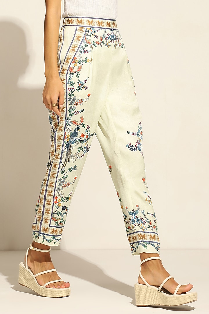 Multi-Colored Satin Modal Printed Pants by Ranna Gill at Pernia's Pop Up Shop