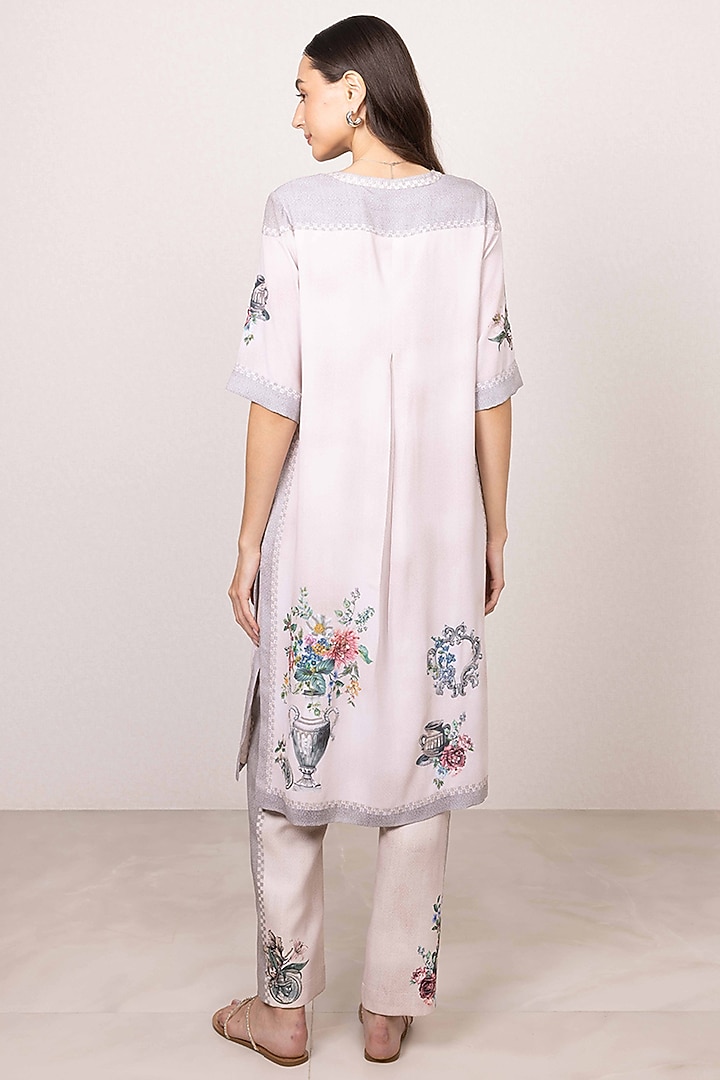 Multi-Colored Georgette Floral Printed Tunic Set by Ranna Gill at Pernia's Pop Up Shop