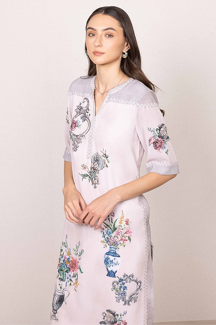 Multi-Colored Georgette Floral Printed Tunic Set by Ranna Gill at Pernia's Pop Up Shop