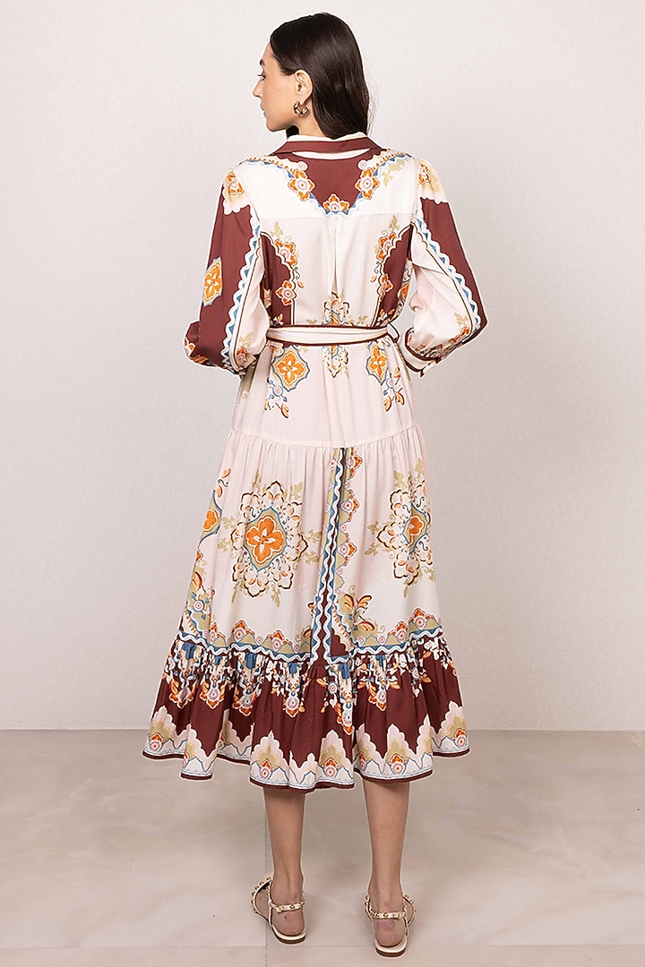 Multi-Colored Tencel Tapestry Printed Vacation Shirt Dress by Ranna Gill at Pernia's Pop Up Shop