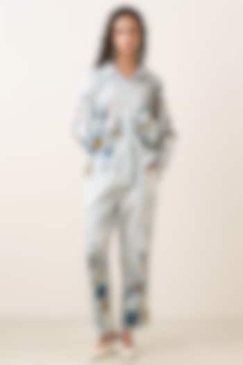 Multi-Colored Tencel Twill Floral Printed Jacket Set by Ranna Gill at Pernia's Pop Up Shop
