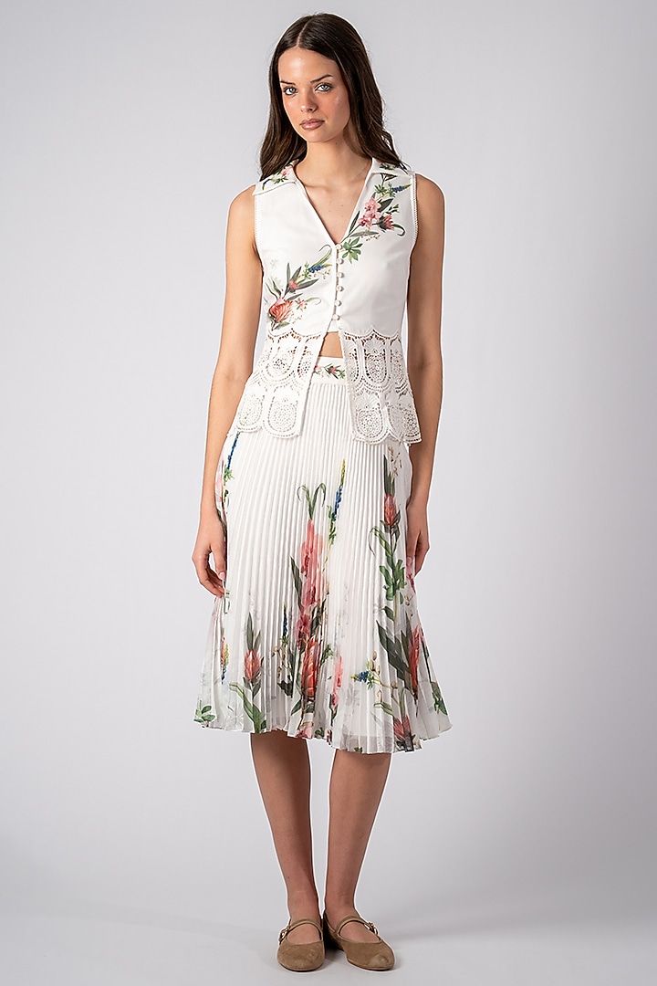White Linen Skirt Set by Ranna Gill at Pernia's Pop Up Shop