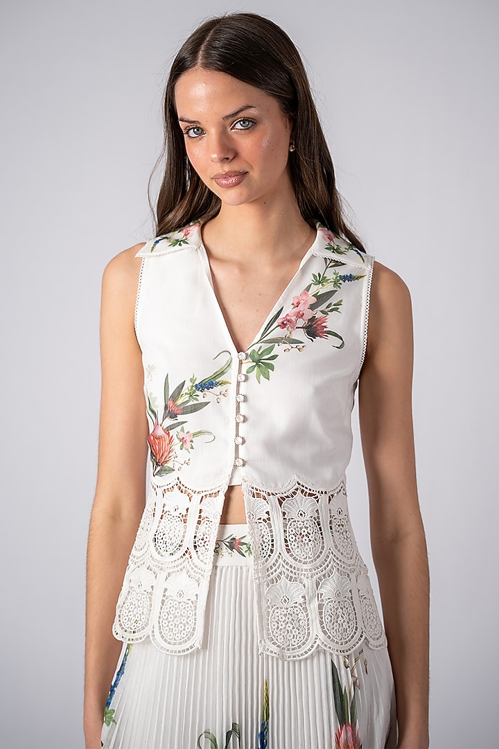 White Linen Skirt Set by Ranna Gill at Pernia's Pop Up Shop