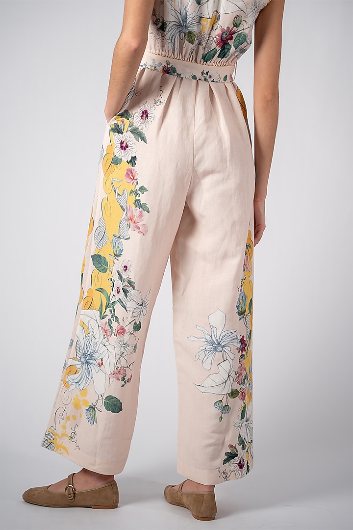 Multi-Colored Linen Viscose Printed Jumpsuit by Ranna Gill at Pernia's Pop Up Shop