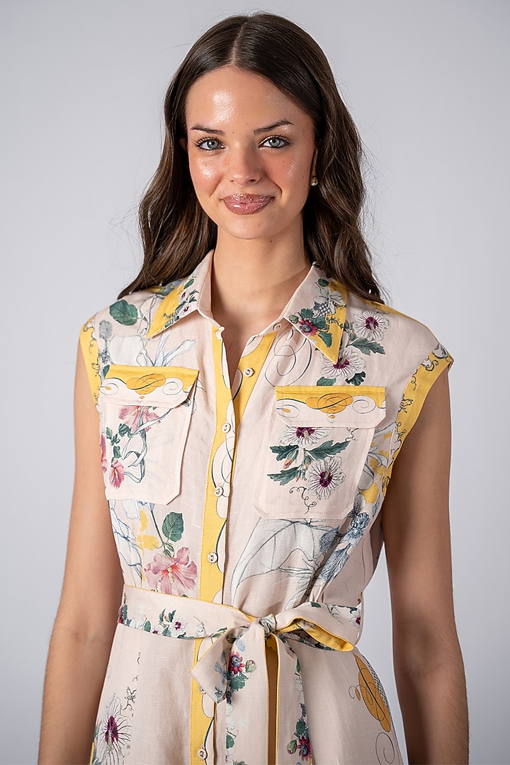 Multi-Colored Linen Viscose Printed Jumpsuit by Ranna Gill at Pernia's Pop Up Shop