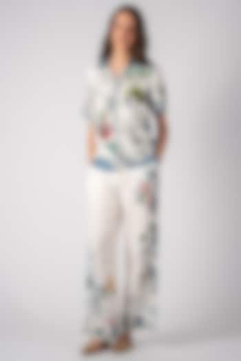 Multi-Colored Linen Viscose Printed Co-Ord Set by Ranna Gill at Pernia's Pop Up Shop