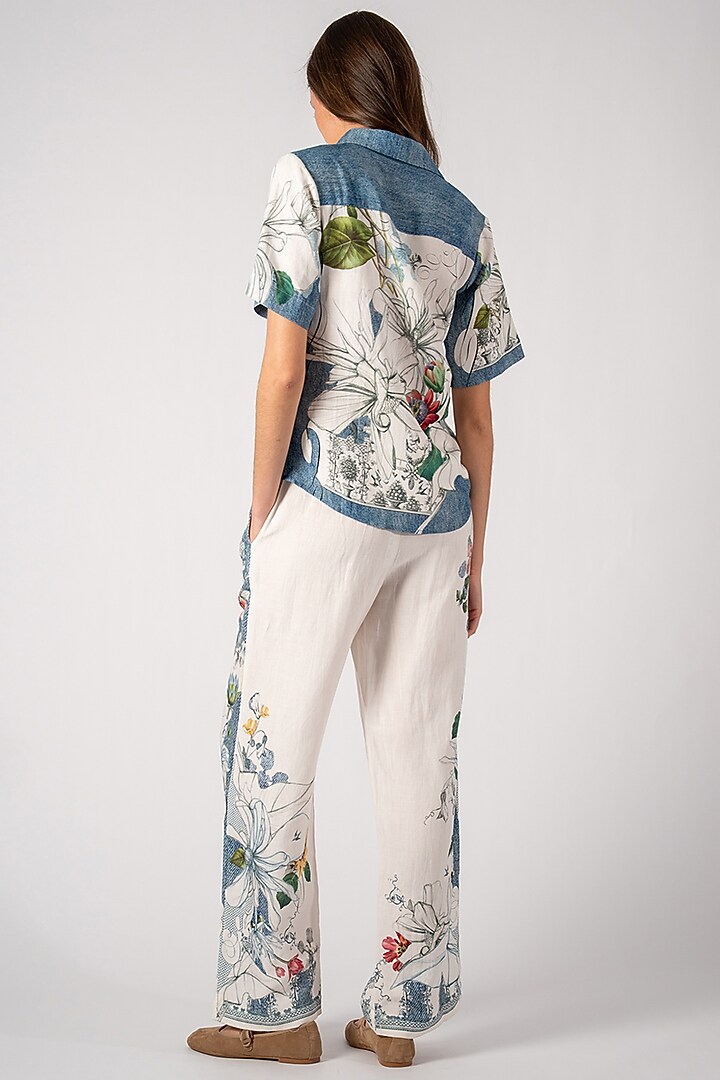 Multi-Colored Linen Viscose Printed Co-Ord Set by Ranna Gill at Pernia's Pop Up Shop