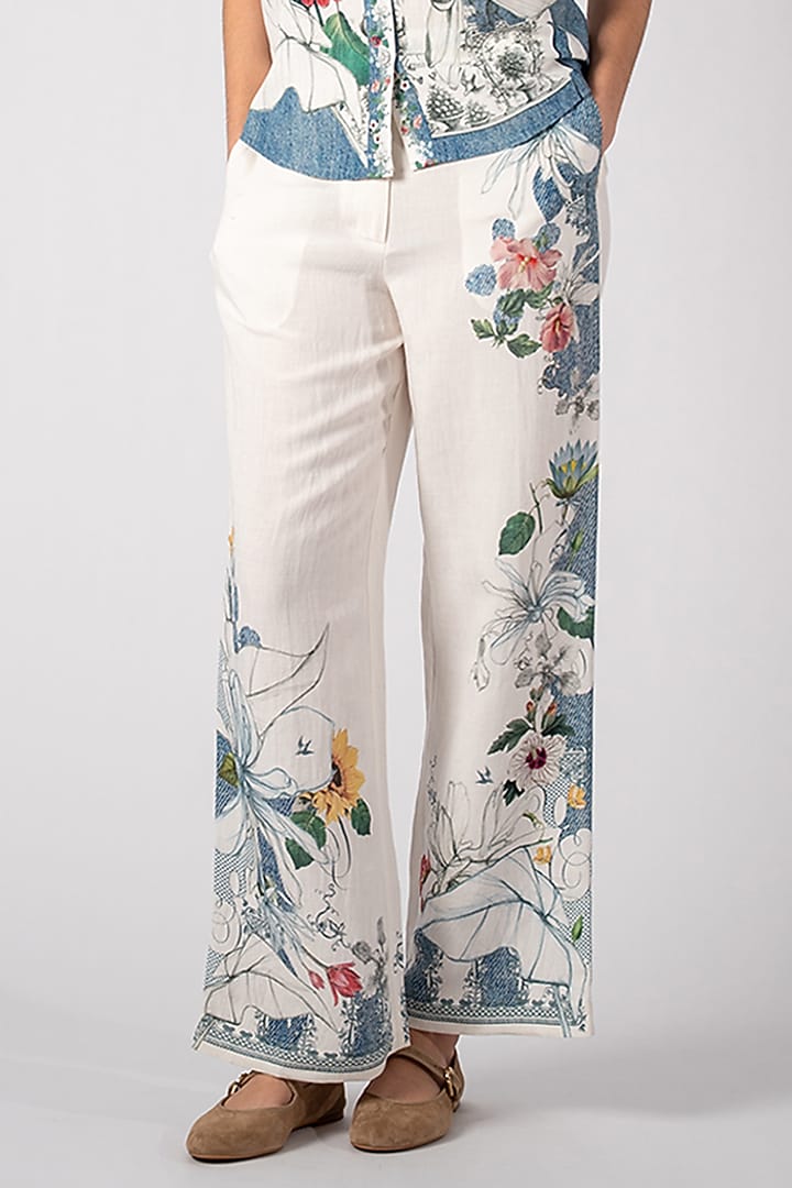 Multi-Colored Linen Viscose Printed Co-Ord Set by Ranna Gill at Pernia's Pop Up Shop