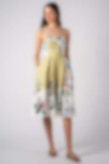 Multi-Colored Viscose Linen Printed Midi Vacation Dress by Ranna Gill at Pernia's Pop Up Shop