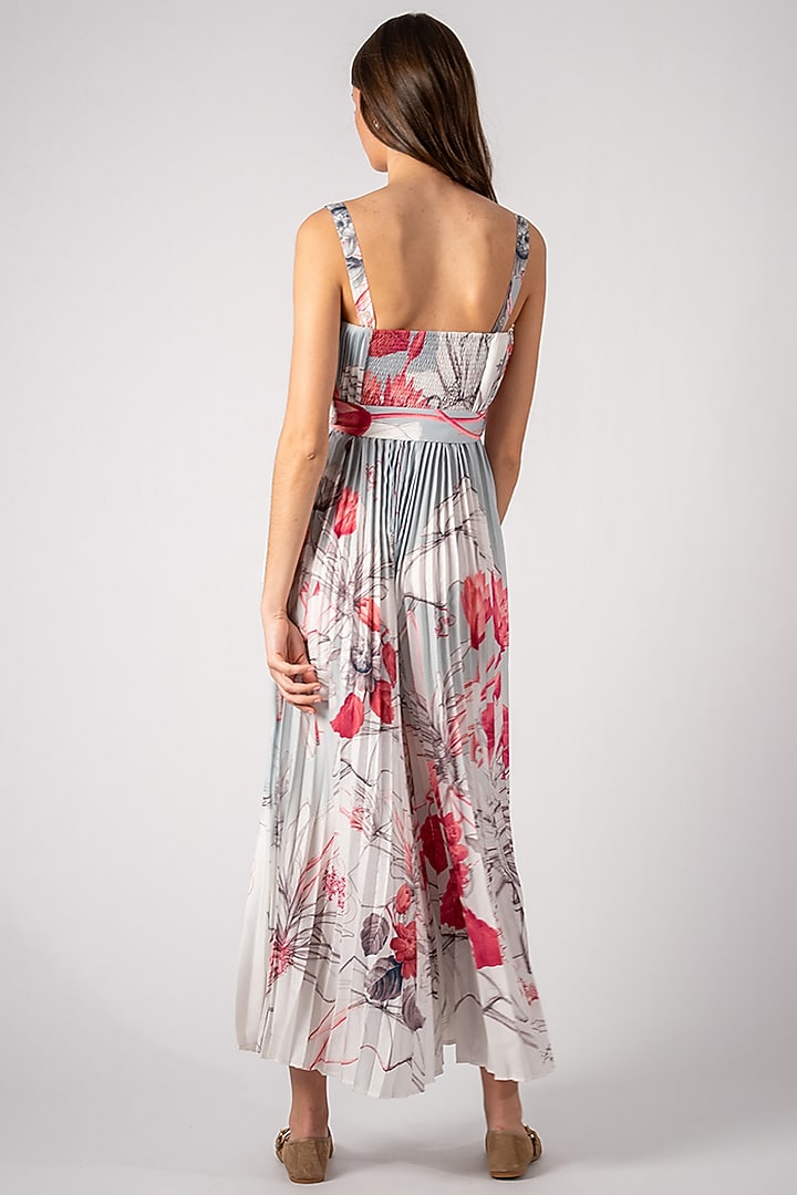 Multi-Colored Poly Satin Floral Printed Jumpsuit by Ranna Gill at Pernia's Pop Up Shop