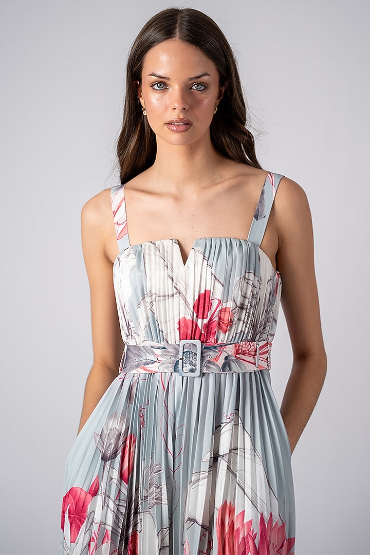 Multi-Colored Poly Satin Floral Printed Jumpsuit by Ranna Gill at Pernia's Pop Up Shop