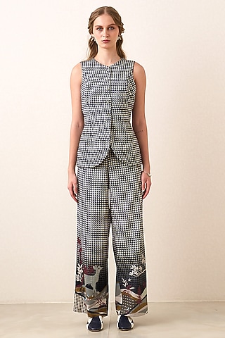 Multicoloured Tencel Twill Printed Pants by Ranna Gill