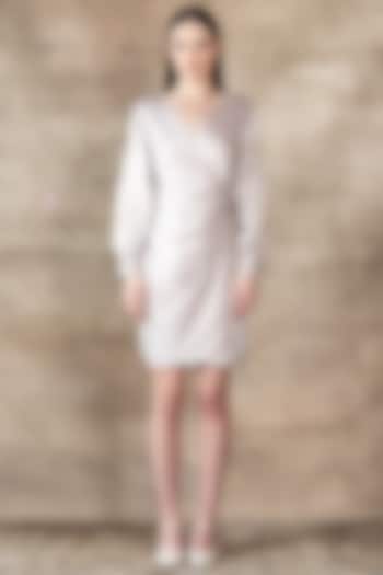 Lavender Poly Satin Draped Summer Dress by Ranna Gill at Pernia's Pop Up Shop