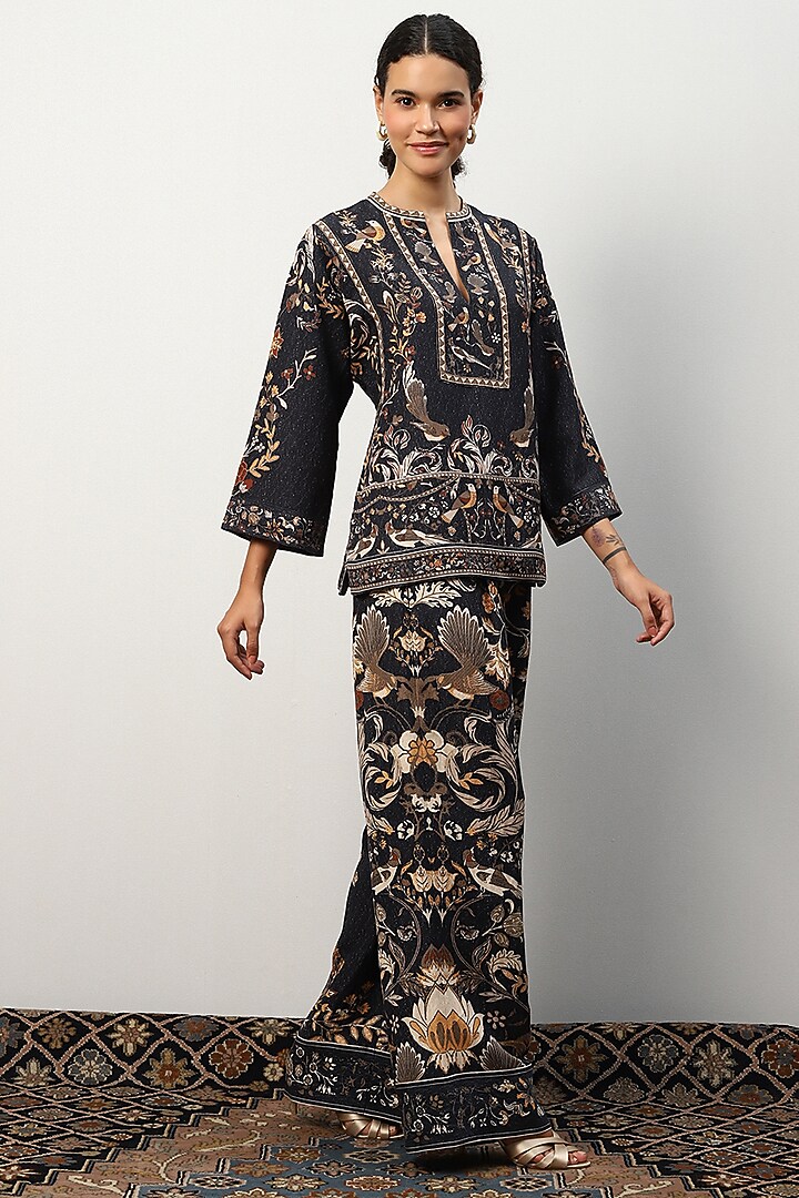 Black Linen Viscose Top by Ranna Gill at Pernia's Pop Up Shop