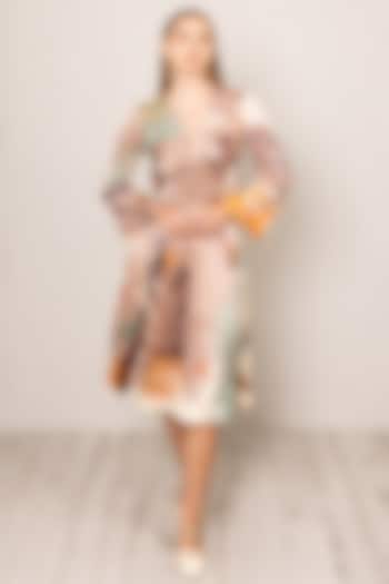 Multi-Colored Viscose Jacquard Printed Vacation Dress by Ranna Gill at Pernia's Pop Up Shop