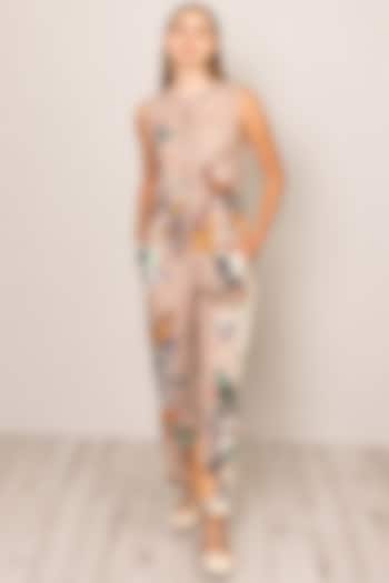 Multi-Colored Viscose Linen Embroidered Pants by Ranna Gill at Pernia's Pop Up Shop