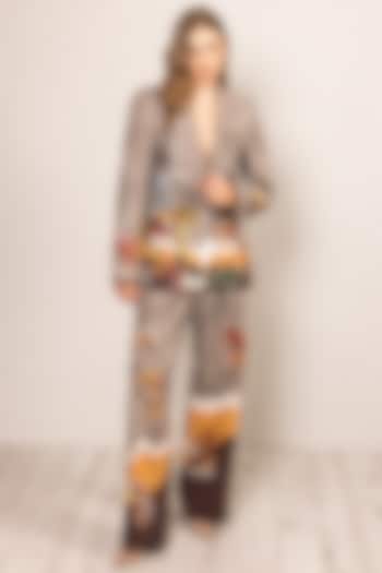 Multi-Colored Crepe Blend Printed High-Waist Pants by Ranna Gill at Pernia's Pop Up Shop