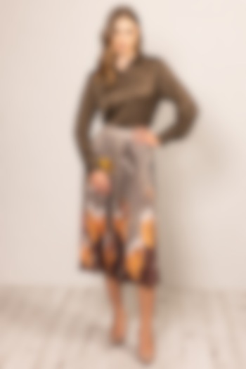 Multi-Colored Poly Crepe Skirt by Ranna Gill at Pernia's Pop Up Shop