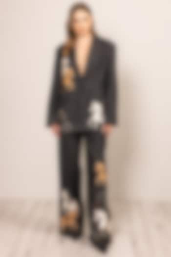 Black Denim Wide-Legged Jeans by Ranna Gill at Pernia's Pop Up Shop