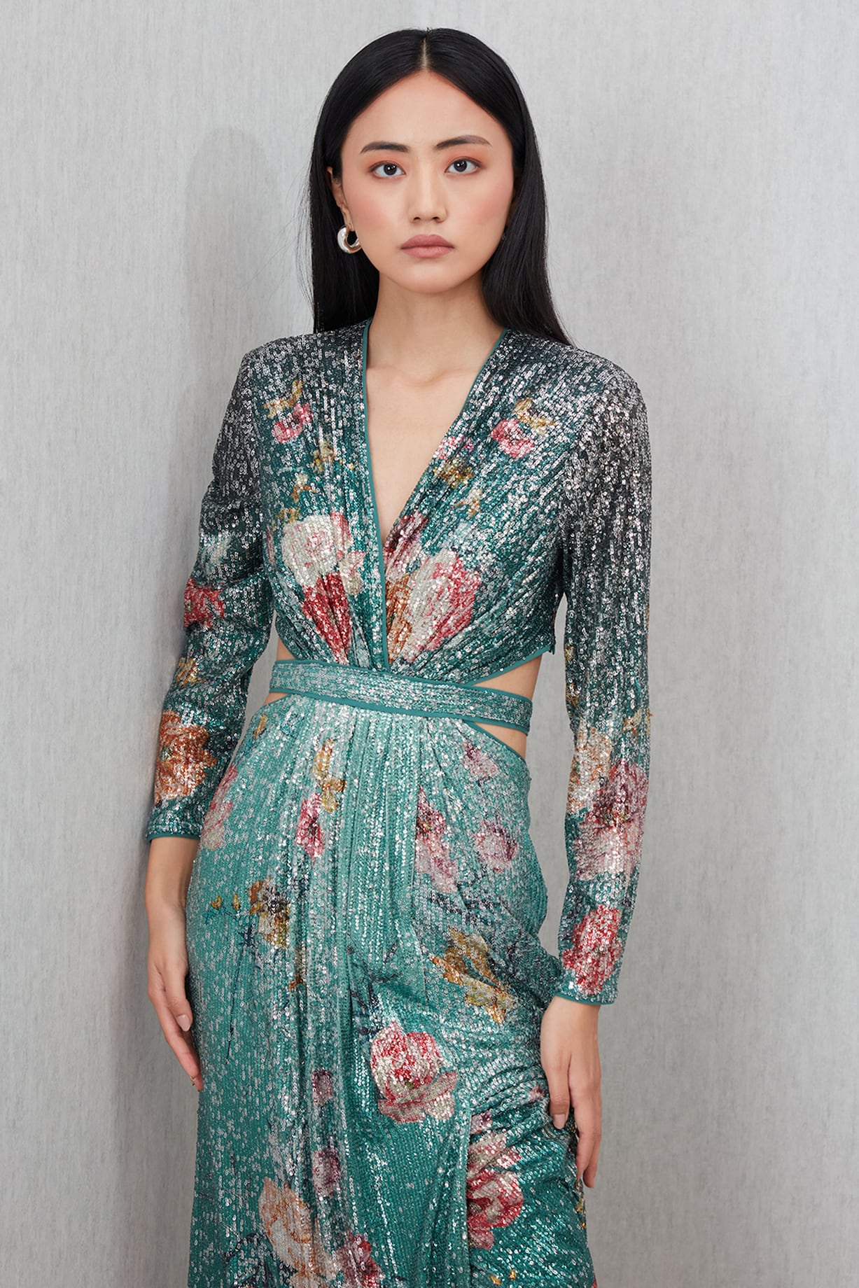 Teal Green Sequin Printed & Embroidered Party Wear Gown by Ranna Gill at  Pernia's Pop Up Shop 2026