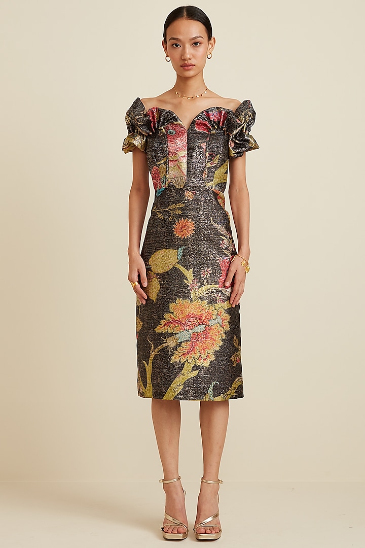 Multi-Colored Printed Dress by Ranna Gill