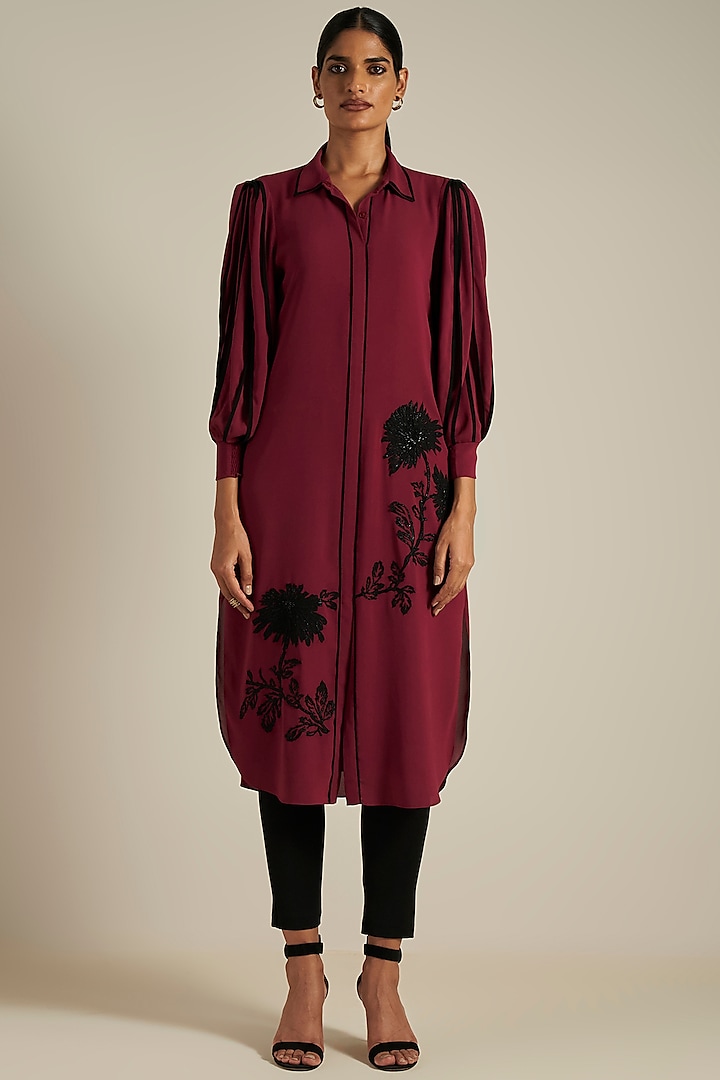 Plum Georgette Tunic by Ranna Gill
