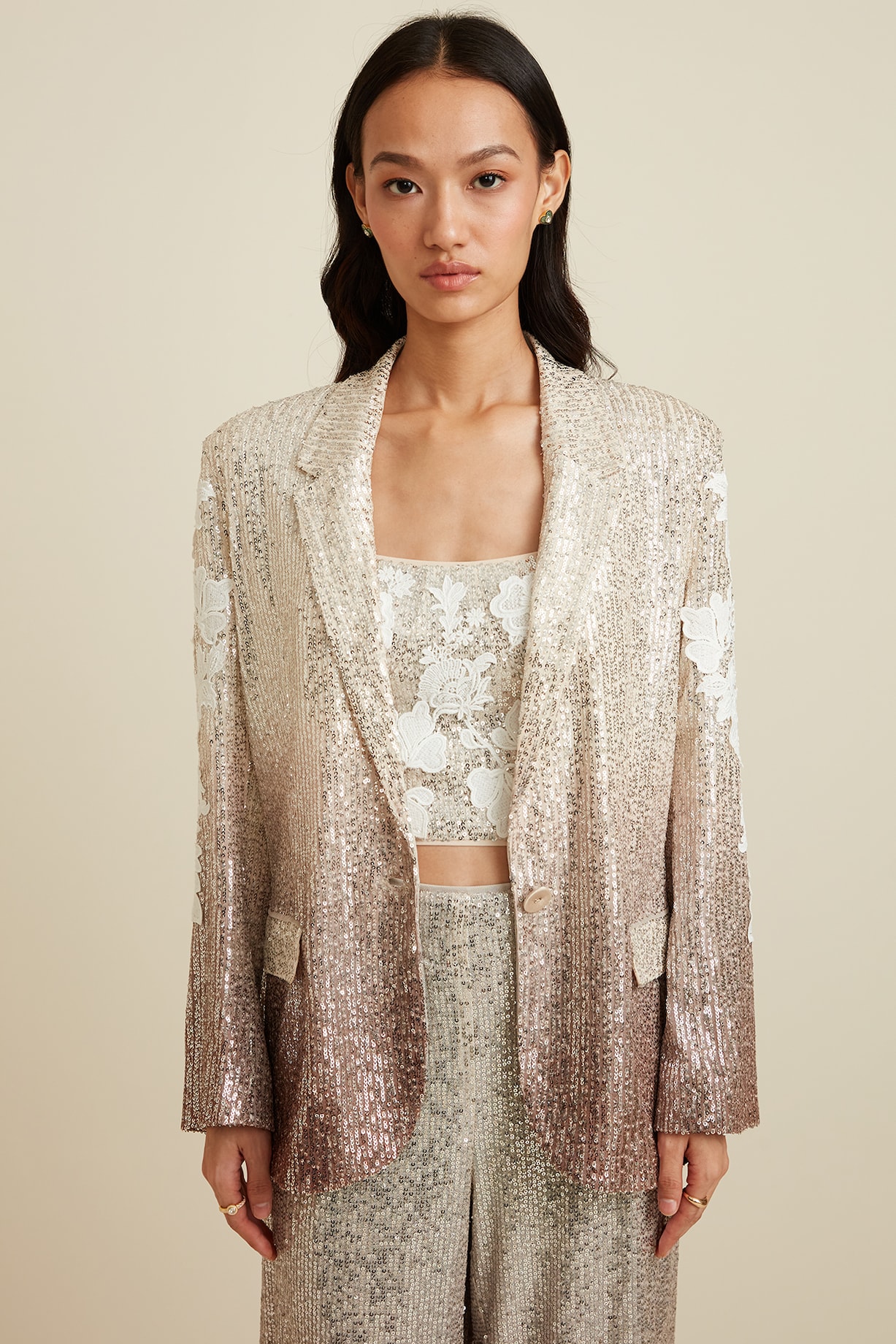 Multi-Colored Ombre Sequins Jacket by Ranna Gill at Pernia's Pop Up Shop