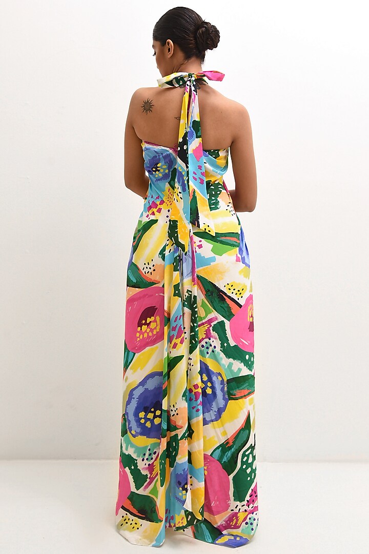 Multi-Colored Crepe Modal Floral Printed Top by Rimi Nayak at Pernia's Pop Up Shop