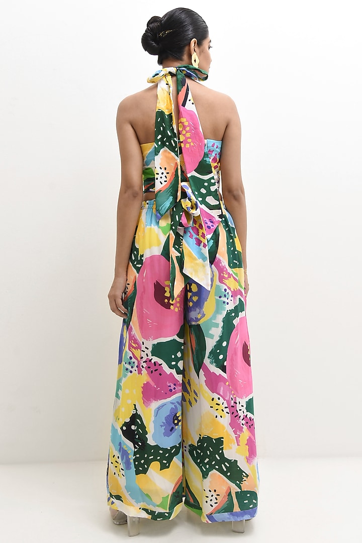 Multi-Colored Crepe Modal Floral Printed Jumpsuit by Rimi Nayak at Pernia's Pop Up Shop