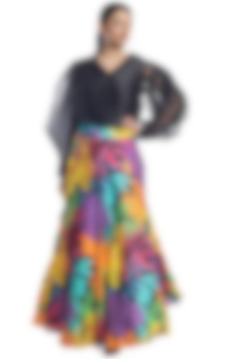 Multi-Colored Printed Skirt Set by Rimi Nayak
