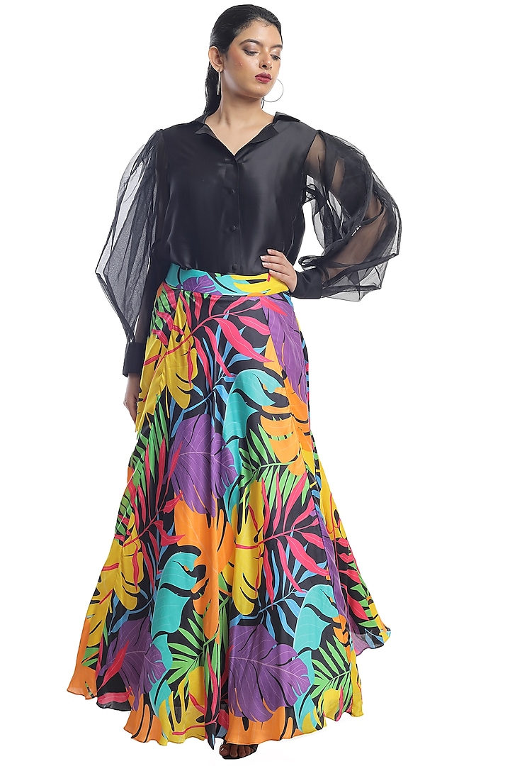 Multi-Colored Printed Skirt Set by Rimi Nayak
