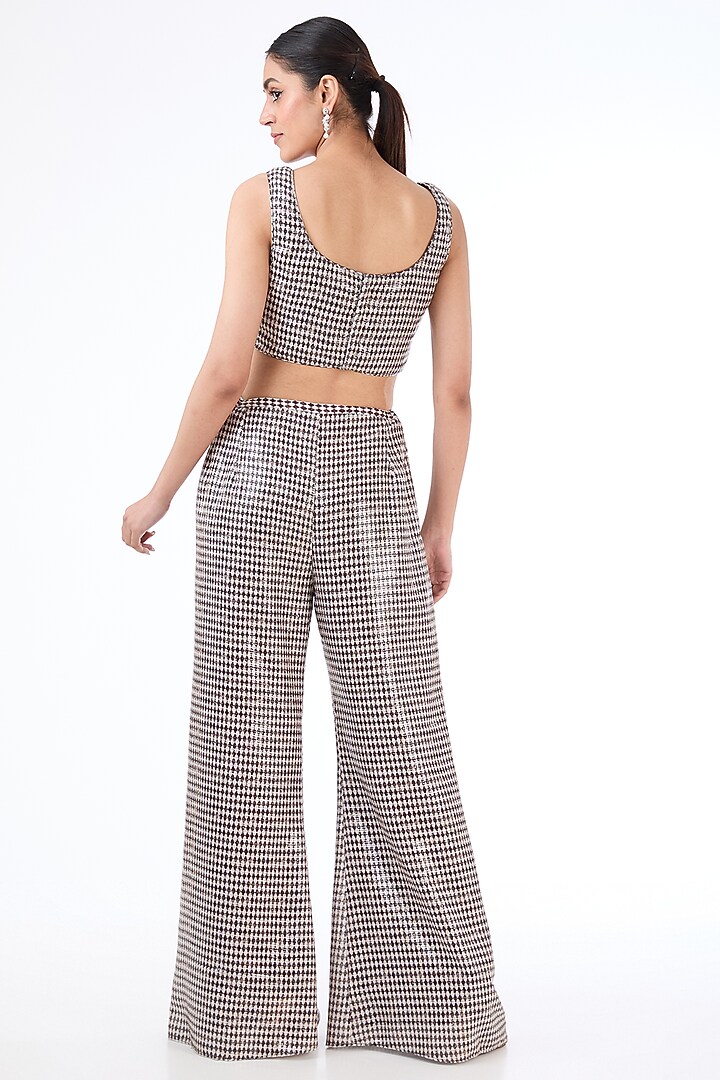 Black & Ivory Georgette Printed Cape Set by Rabani & Rakha at Pernia's Pop Up Shop
