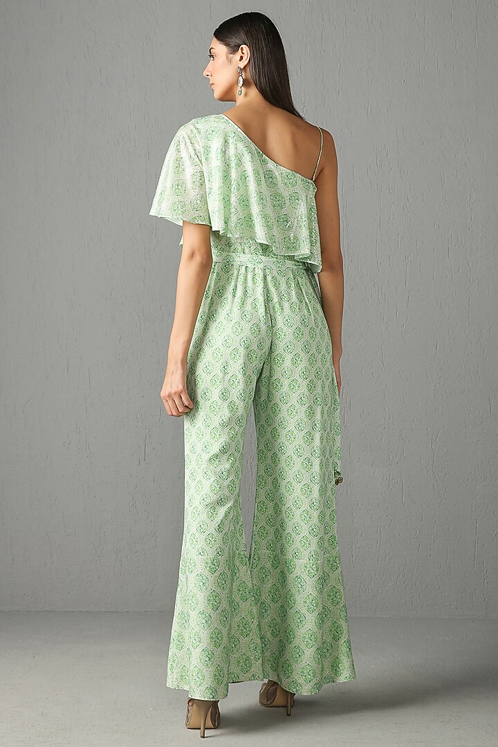 Lime Printed Jumpsuit by Rabani & Rakha at Pernia's Pop Up Shop