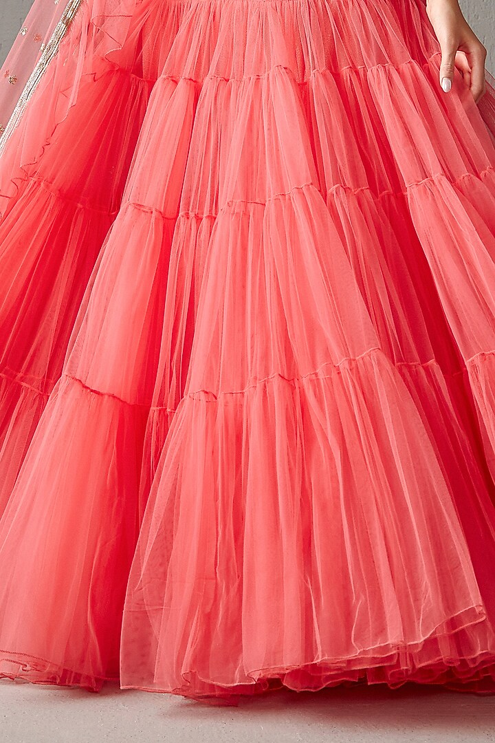 Fresh Pink Embroidered Wedding Lehenga Set by Rabani & Rakha at Pernia's Pop Up Shop