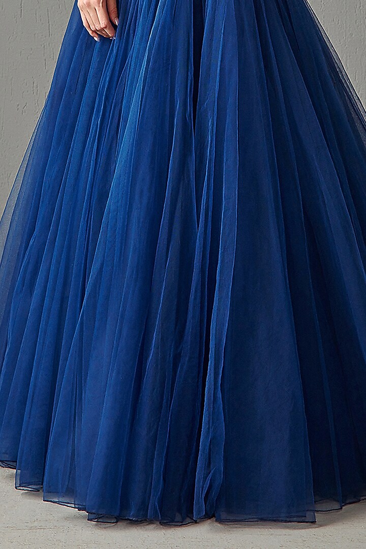 Blue Net Skirt Set by Rabani & Rakha at Pernia's Pop Up Shop
