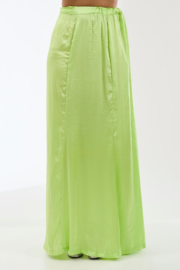 Mint Green Georgette Hand Embroidered Reception Saree Set by Rabani & Rakha at Pernia's Pop Up Shop
